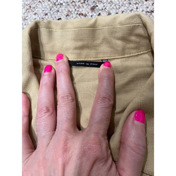 MAX MARA WEEKEND Khaki Cotton/Linen Lightweight Tailored Jacket Size 42 (US 10) - Picture 12 of 16